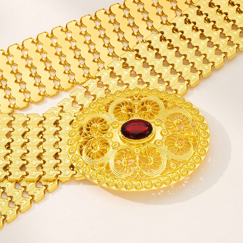 Ethnic Fashion Designer - Gold Zinc Alloy Snake Scale Belt