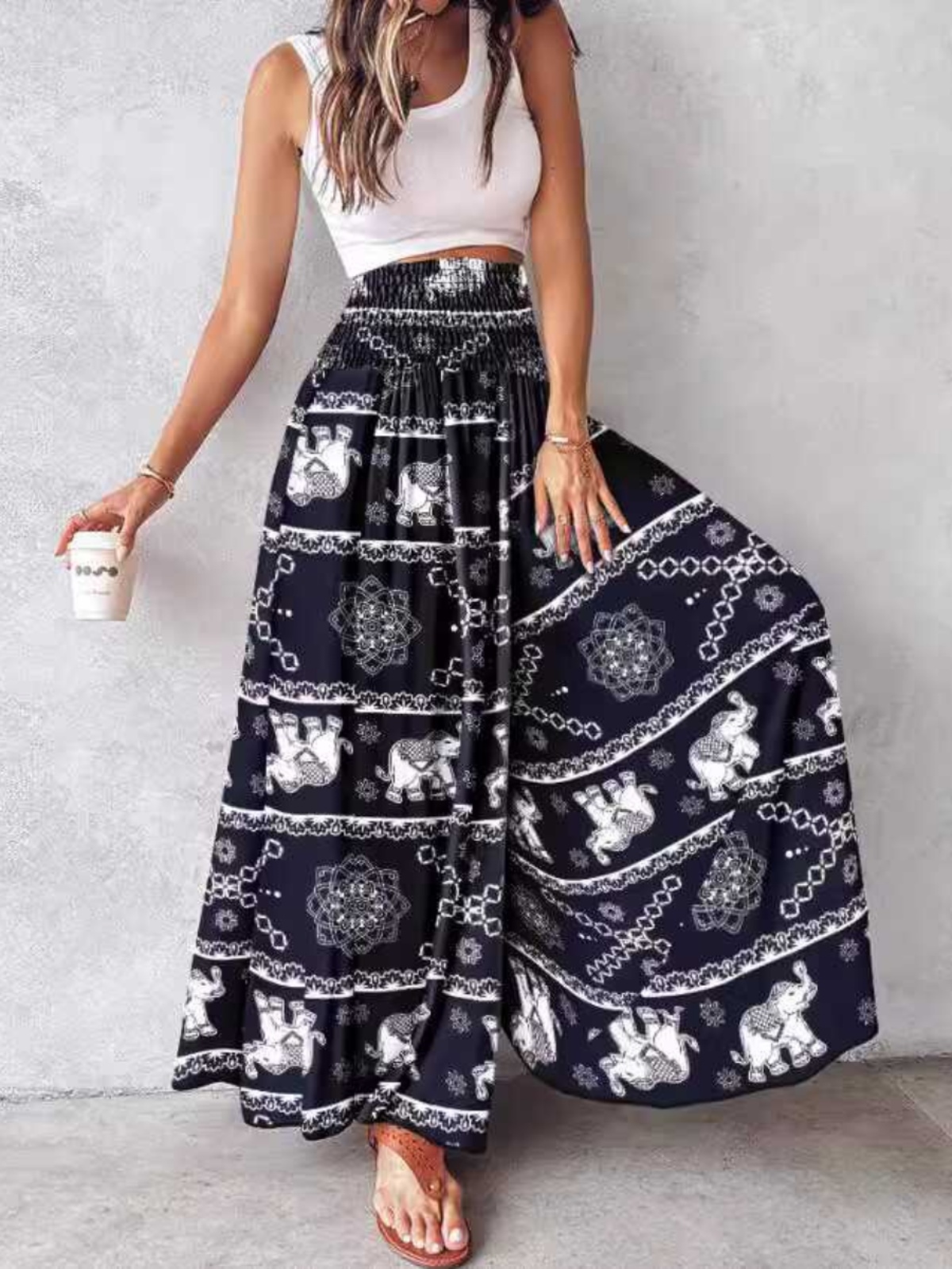 Bohemian High Waist Wide Leg P - đánh giá và giá Ethnic Boho Fashion