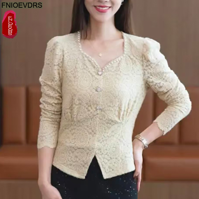Hollow Out Crochet Lace Tops B - đánh giá và giá Thai Silk Blouse