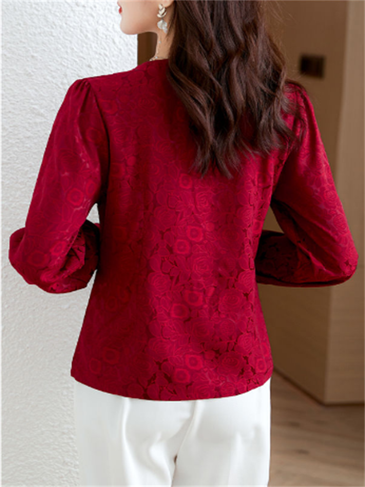 Retro Women's Shirt Jacquard S - đánh giá và giá Thai Silk Blouse
