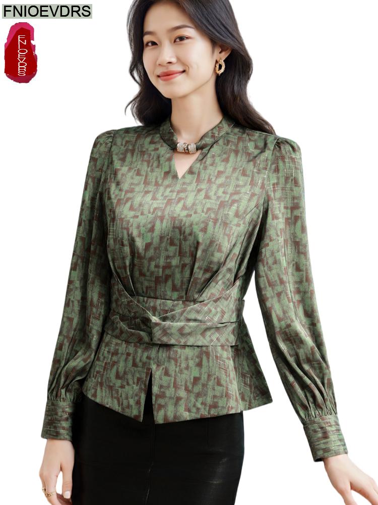 Retro Vintage Green Flower Pri - đánh giá và giá Thai Silk Blouse