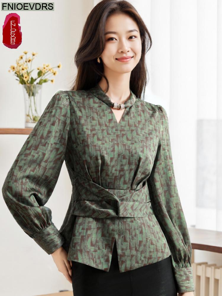 Retro Vintage Green Flower Pri - đánh giá và giá Thai Silk Blouse