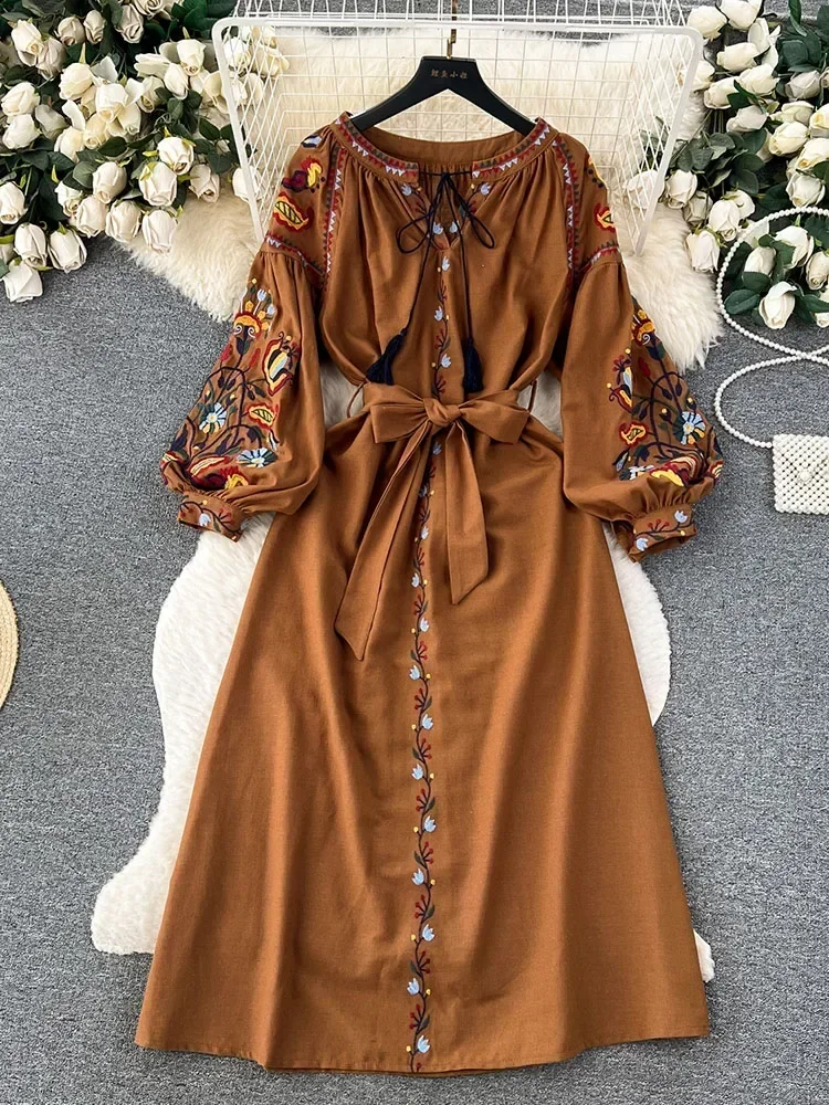 Women Spring Autumn Dress Vint - đánh giá và giá Ethnic Boho Fashion