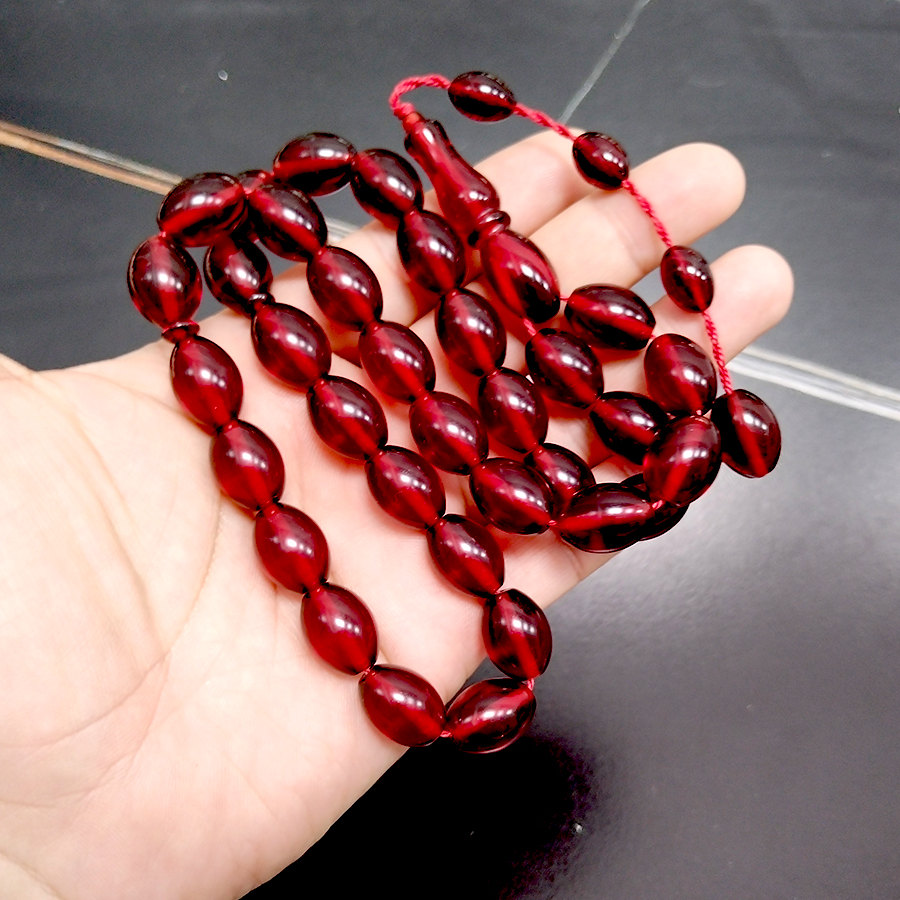 Tasbih Red resin 33 prayer bea - đánh giá và giá Ethnic Fashion Store