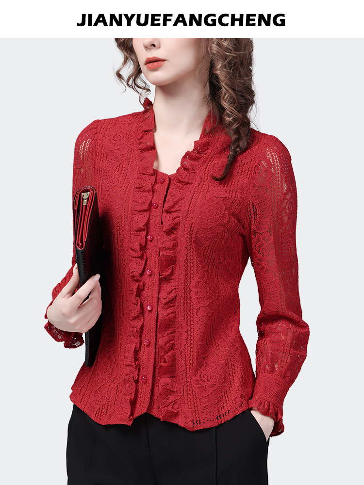 Fashion Square Neck Ruffles Re - đánh giá và giá Thai Silk Blouse