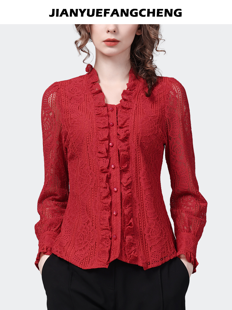 Fashion Square Neck Ruffles Re - đánh giá và giá Thai Silk Blouse