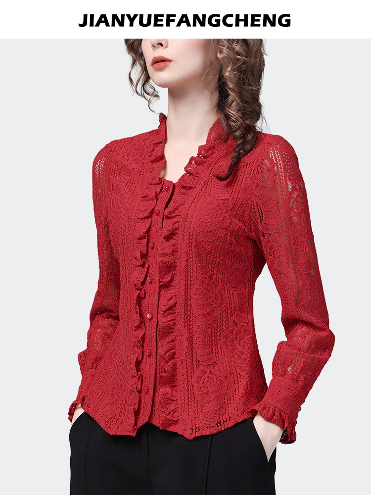 Fashion Square Neck Ruffles Re - đánh giá và giá Thai Silk Blouse