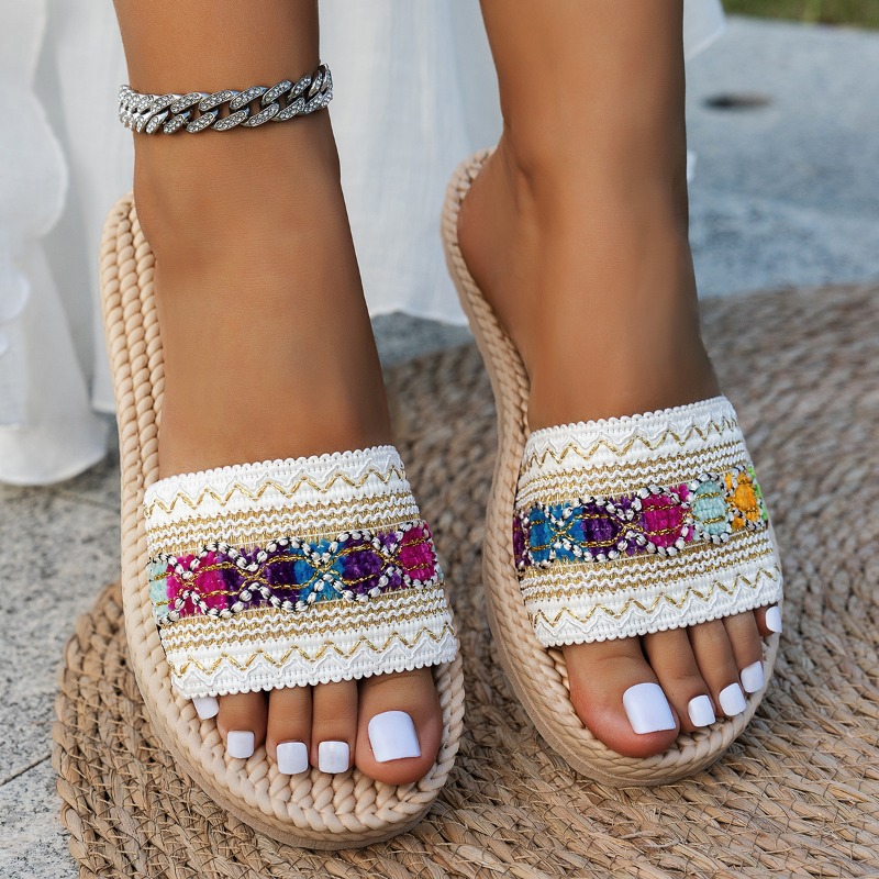 Women Slippers Outdoor Flat De - đánh giá và giá Ethnic Fashion Designer