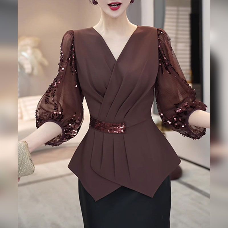 2025 Autumn New Fashion V-neck - đánh giá và giá Thai Silk Blouse