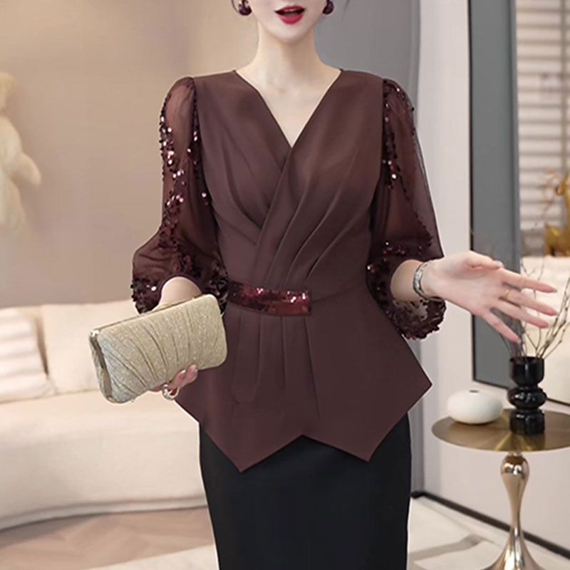 2025 Autumn New Fashion V-neck - đánh giá và giá Thai Silk Blouse