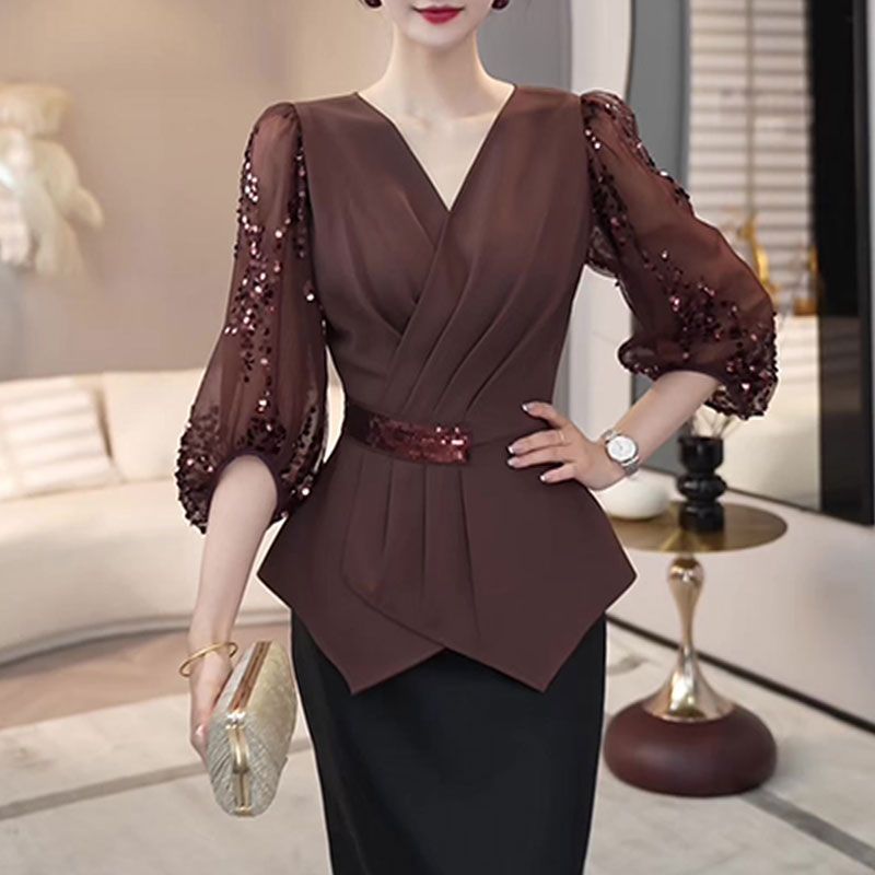 2025 Autumn New Fashion V-neck - đánh giá và giá Thai Silk Blouse