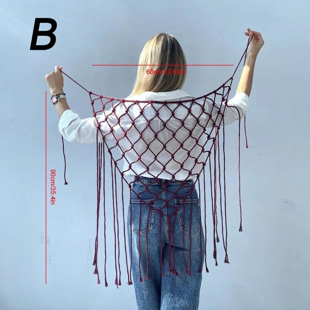 Bohemian Netted Fringe Scarf S - đánh giá và giá Ethnic Fashion Designer