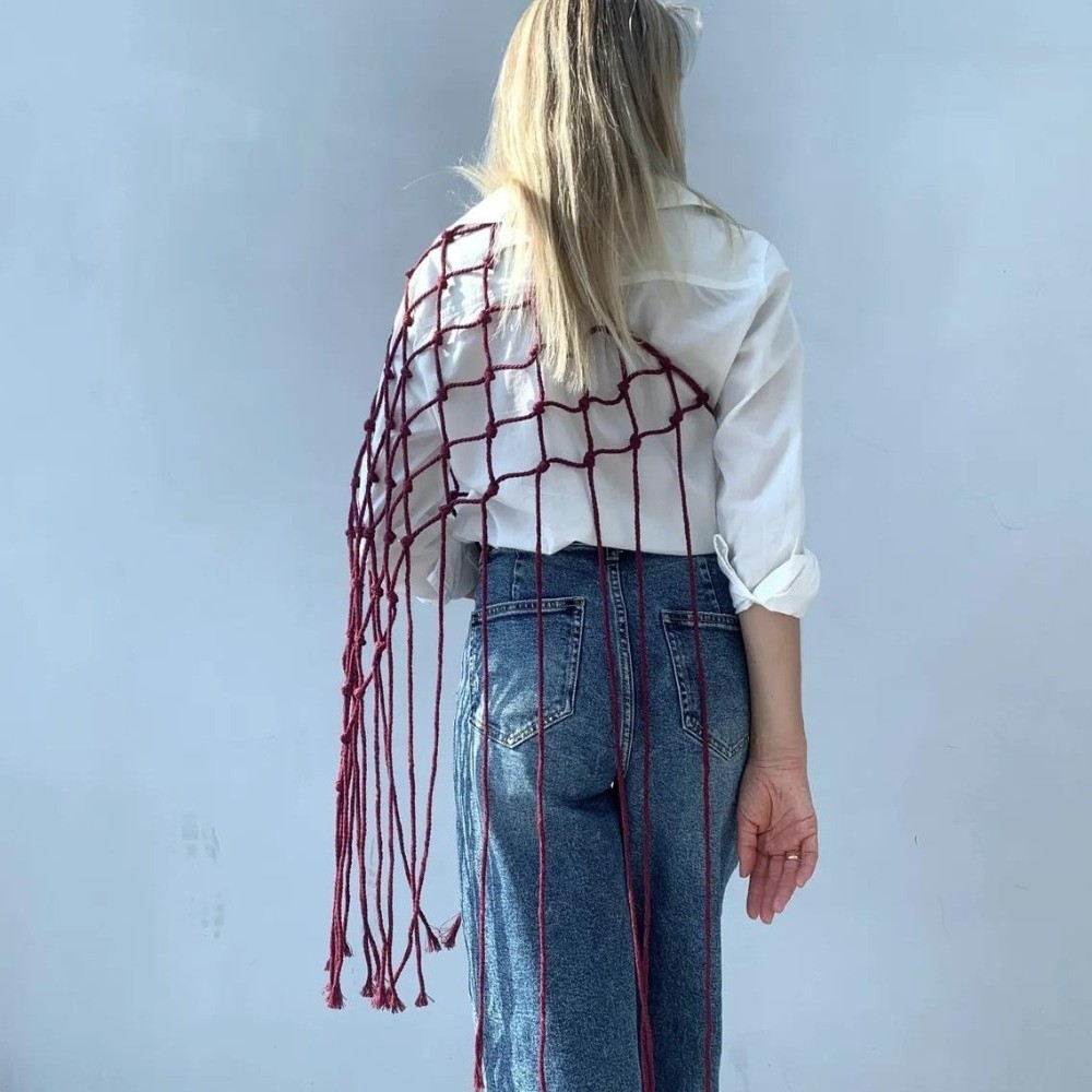 Bohemian Netted Fringe Scarf S - đánh giá và giá Ethnic Fashion Designer