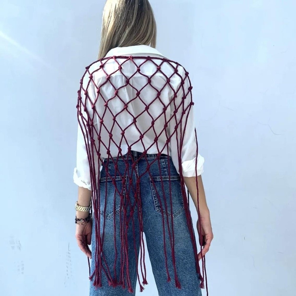 Bohemian Netted Fringe Scarf S - đánh giá và giá Ethnic Fashion Designer
