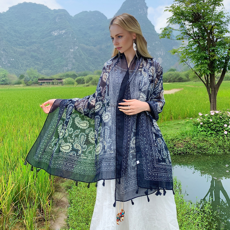 Women Vintage Paisley Scarf Bo - đánh giá và giá Ethnic Boho Fashion