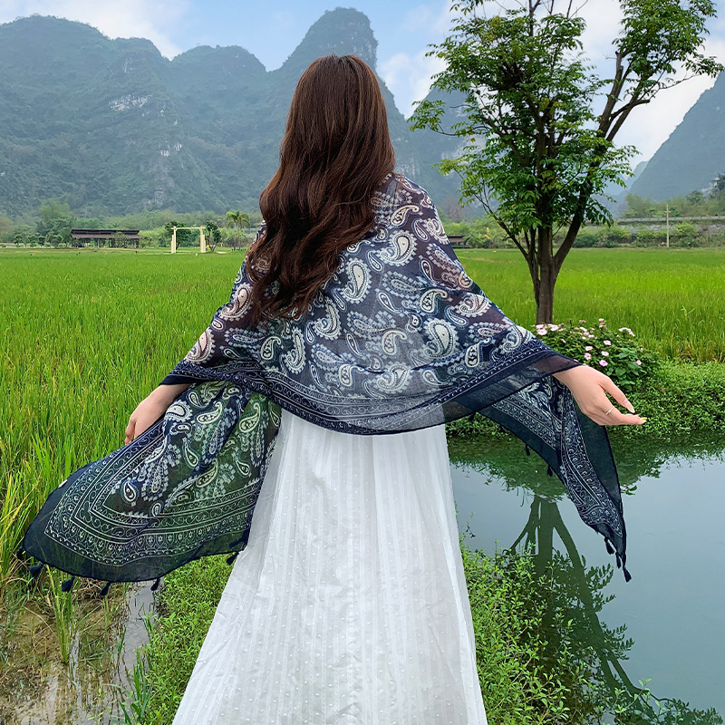 Women Vintage Paisley Scarf Bo - đánh giá và giá Ethnic Boho Fashion